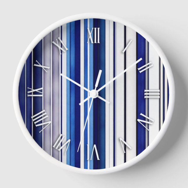 Summer Navy Blue Boot Trendy Stripes Collection Uhr (Vorderseite)