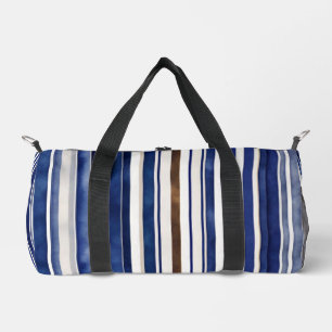 Summer Navy Blue Trendboot Stripes Collection Duffle Bag