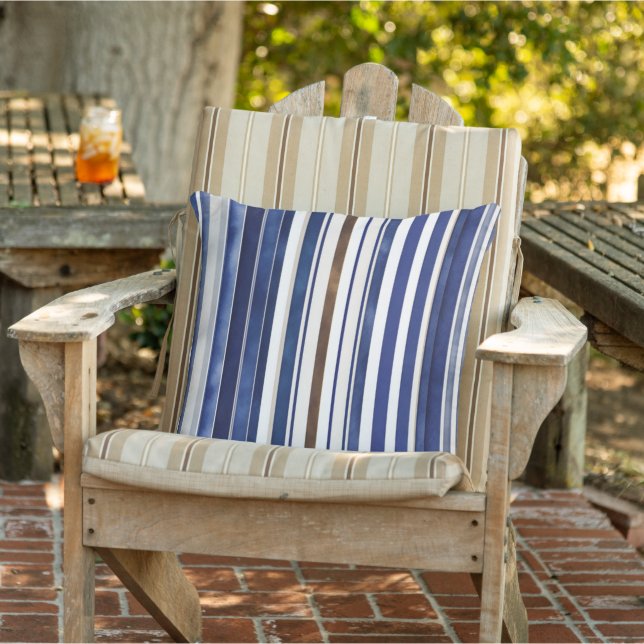 Summer Navy Blue Trendboot Stripes Collection Kissen (Stuhl )