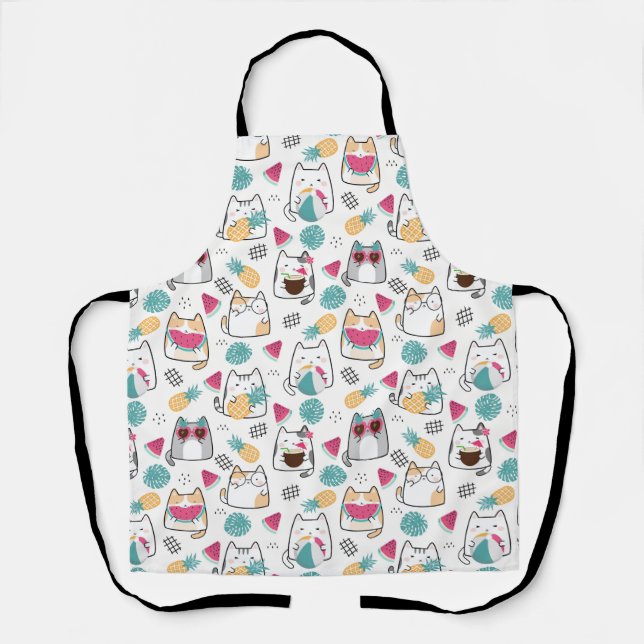 Summer Niedlich Cats Muster Schürze (Vorderseite)