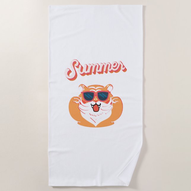 Summer Niedlich Tiger Beach Handtuch (Vorderseite)