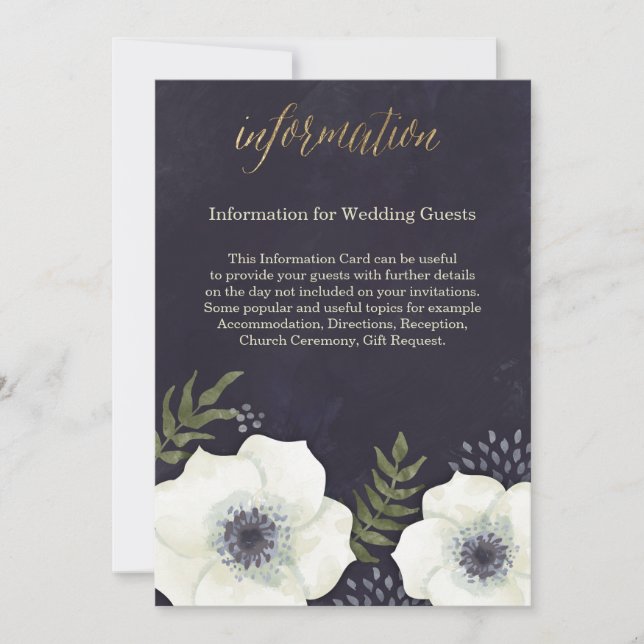 Summer Night Blume Hochzeitskarte Einladung (Vorderseite)