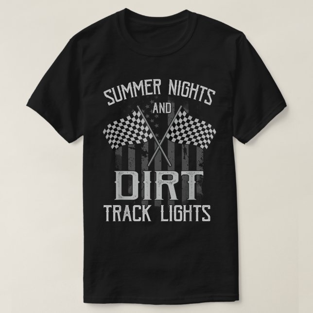 Summer Nights And Dirt Track Lights Racing Motocro T-Shirt (Design vorne)
