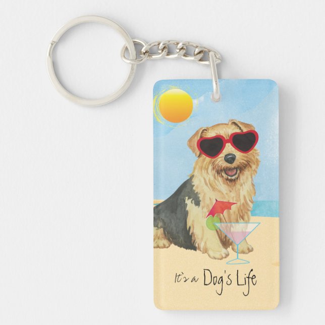 Summer Norfolk Terrier Schlüsselanhänger (Vorderseite)