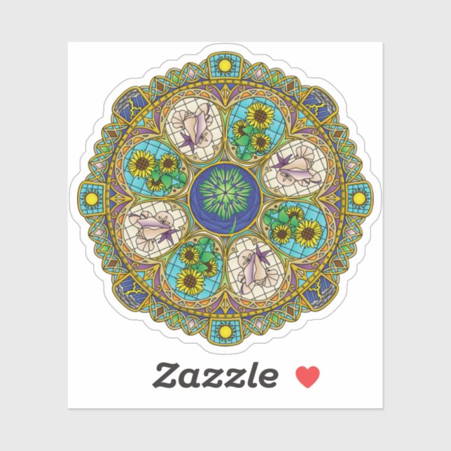 Summer Nouveau Contour Sticker (Blatt)