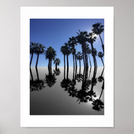 Summer Ocean Palms Reflection Photography Poster