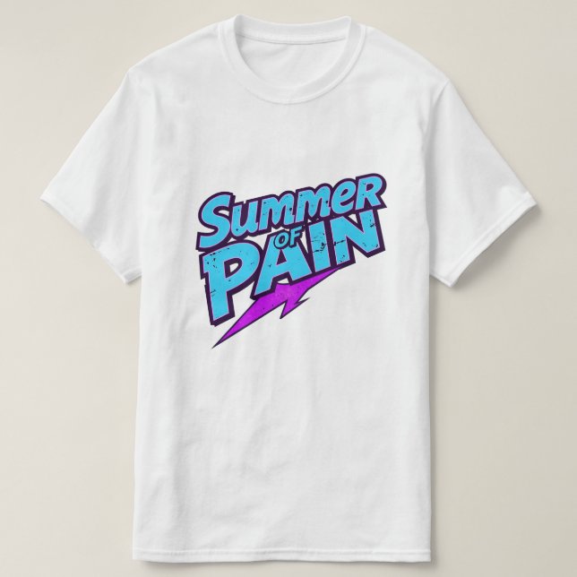 Summer of Pain Retro Grunge Typography with Lightn T-Shirt (Design vorne)