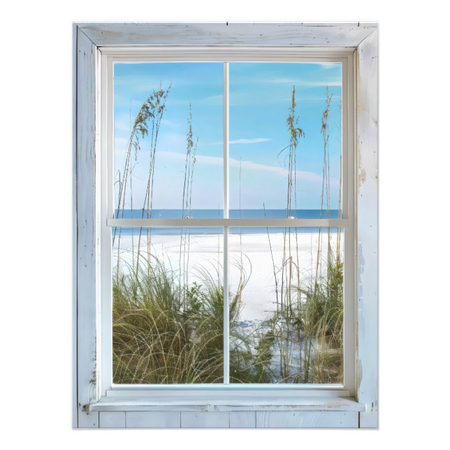 Summer on Beach Window View Fotodruck (Vorne)