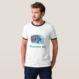 Summer on HippieVan Men's Basic Ringer T - Shirt, T-Shirt