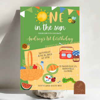 Summer One in the Sun Picnic 1st Birthday Outdoor Einladung