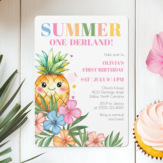 Summer Onederland Frucht Girls 1. Geburtstag Party Einladung