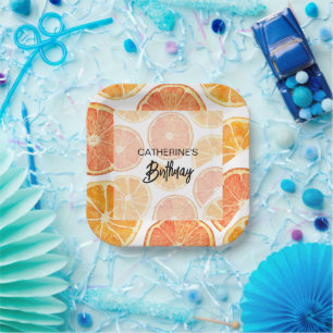 Summer Orange Citrus Slice Geburtstag Pappteller