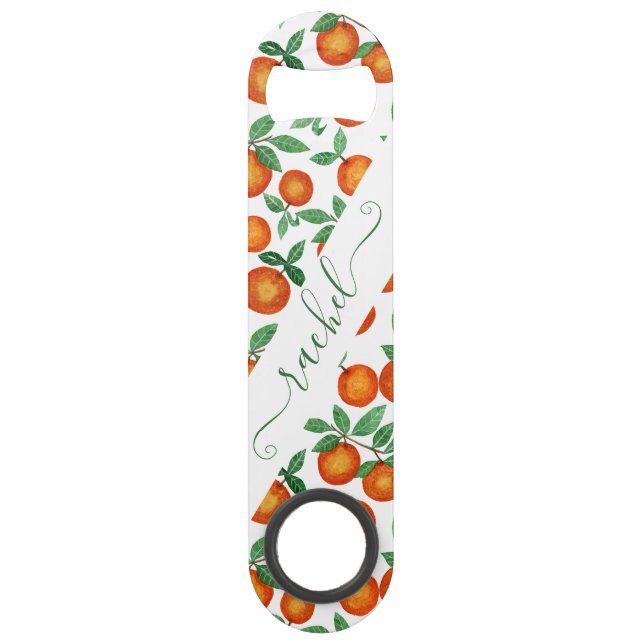 Summer Orange Citrus Wasserfarbe Fruchtmuster Speed Flaschenöffner (Vorderseite)