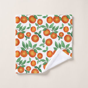 Summer Orange Citrus Wasserfarbe Fruchtmuster Waschlappen