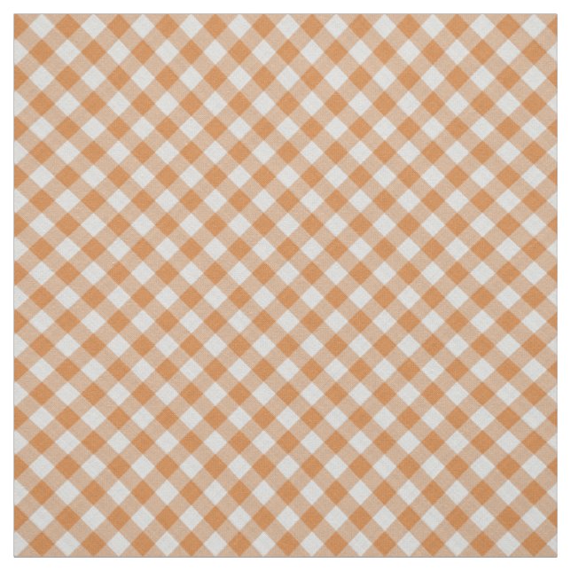Summer Orange Country Hütte Gingham Stripes Stoff (Muster)