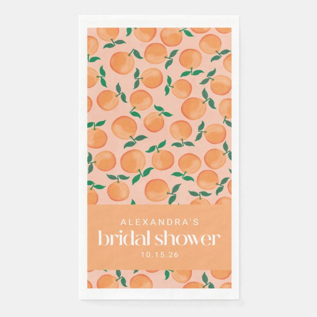 Summer Orange Fruchtrosa Brautparty Custom Serviette (Vorderseite)