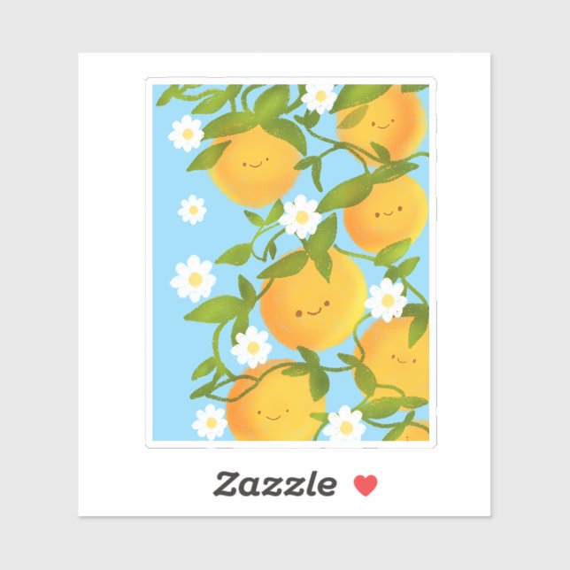 Summer Orange Tree Garden Aufkleber (Blatt)