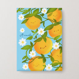 Summer Orange Tree Garden Button