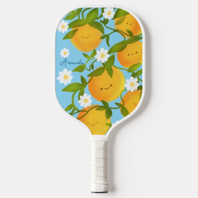 Summer Orange Tree Garden Pickleball Schläger (Vorderseite)