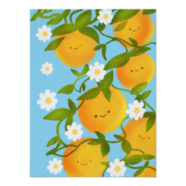 Summer Orange Tree Garden Poster (Vorderseite)