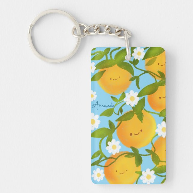 Summer Orange Tree Garden Schlüsselanhänger (Vorderseite)