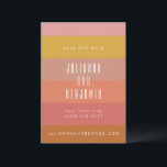 Summer Orange Yellow Stripes Modern geometrisch Save The Date<br><div class="desc">Sommerorange Gelbe Streifen Moderne geometrische Hochzeit retten Datum</div>