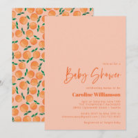Summer Orangen Frucht Wasserfarbe Rosa Baby Dusche