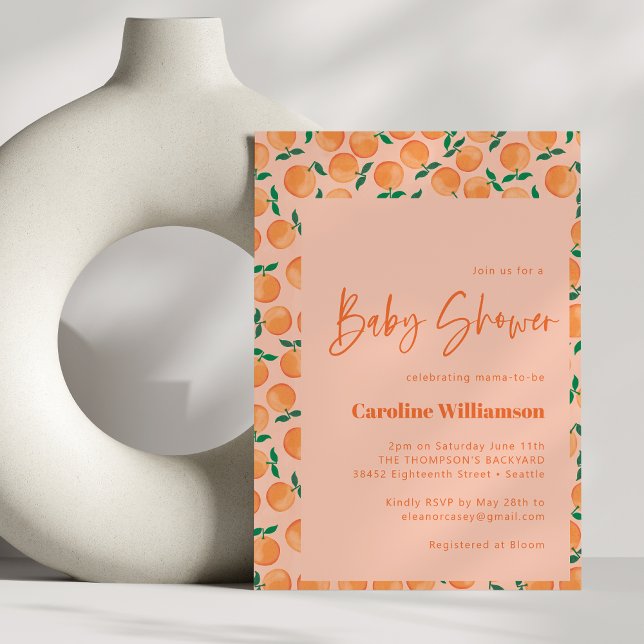 Summer Orangen Fruchtsaft Niedliche Babydusche Einladung (Von Creator hochgeladen)