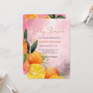 Summer Oranges Baby Shower invitation Einladung