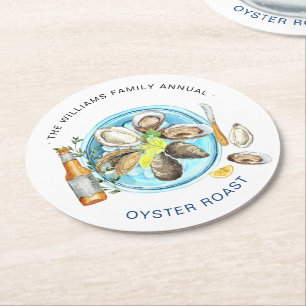 Summer Oyster Roast Meeresfrüchte-Backkost Runder Pappuntersetzer