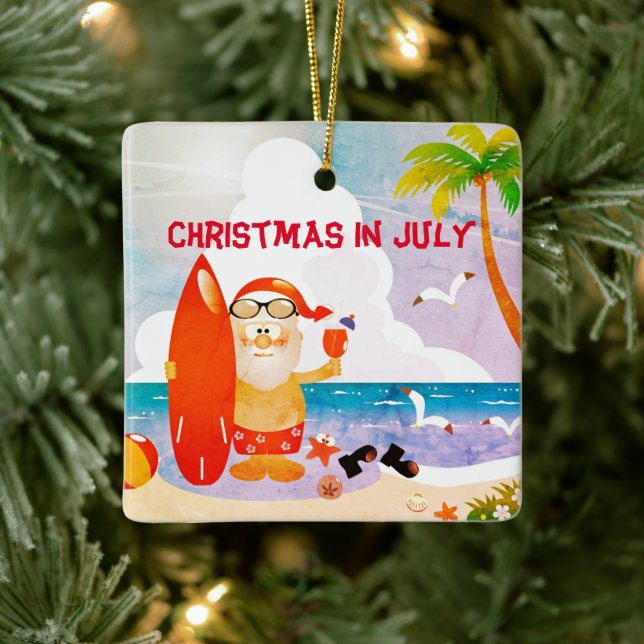 Summer Party Beach Weihnachten im Juli Keramikornament (Baum)