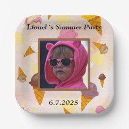 Summer party ice cream pappteller