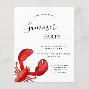 Summer party seafood red lobster budget einladung flyer