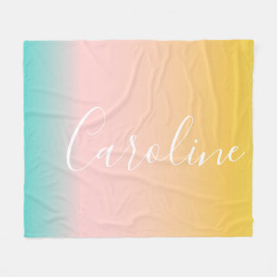 Summer Pastel Gradient Name des Personalisierten Fleecedecke