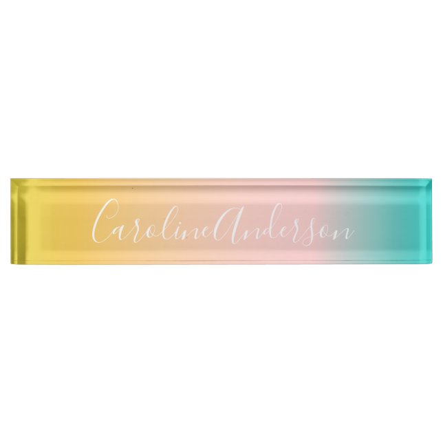 Summer Pastel Gradient | Name des Personalisierten Namensplakette (Vorderseite)