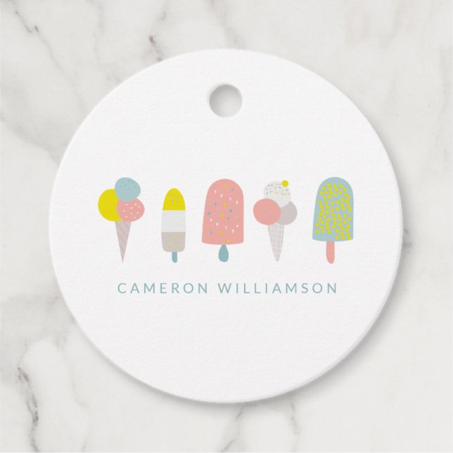 Summer Pastel Ice Personalisiert Geschenkanhänger (Vorderseite)