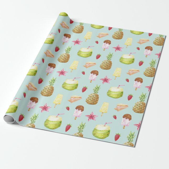 Summer Pattern Wrapping Paper Geschenkpapier (Ungerollt)