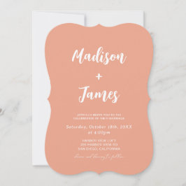 Summer Peach Orange Wedding Einladung