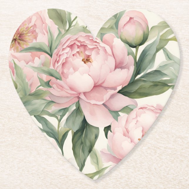 Summer Peonies Coasters, Many Styles Available  Untersetzer (Vorderseite)