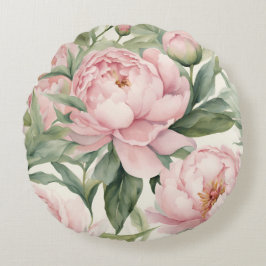 Summer Peonies Rundes Kissen