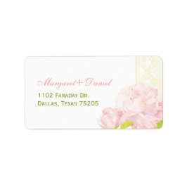 Summer Peony Wedding Address Adressaufkleber