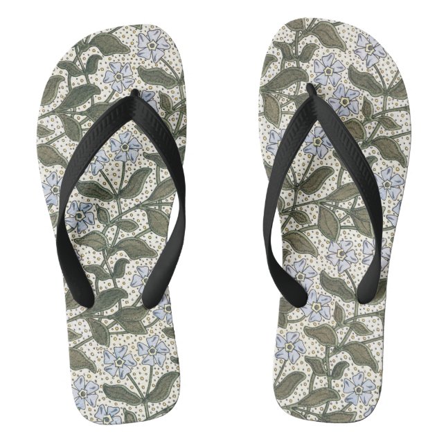 Summer Periwinkle Blume Hübsch Elegantes Flora Flip Flops (Fußbett)