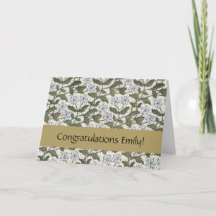 Summer Periwinkle Blume Hübsch Elegantes Flora Karte