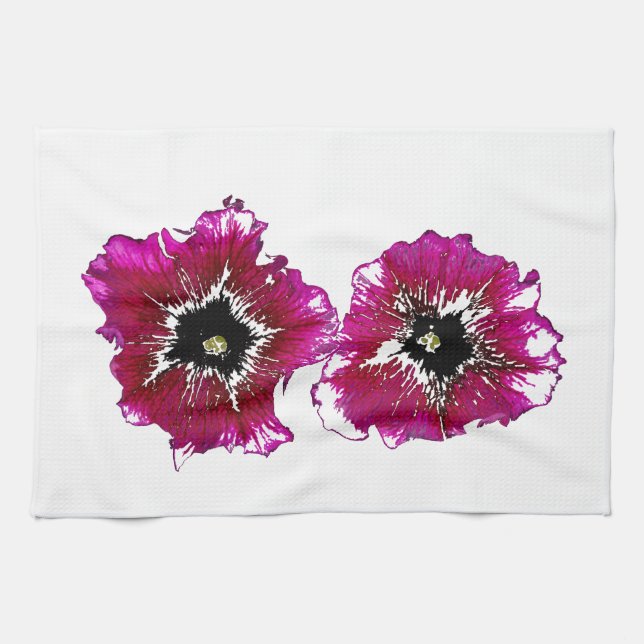 Summer Petunias Küchentuch (Horizontal)