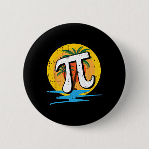 Summer Pi Day Retro Beach Math Symbole Lehrer Stu Button