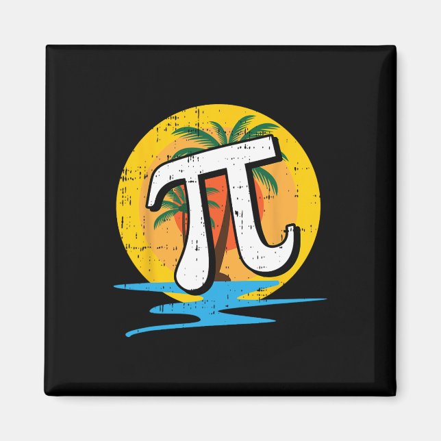Summer Pi Day Retro Beach Math Symbole Lehrer Stu Magnet (Vorne)