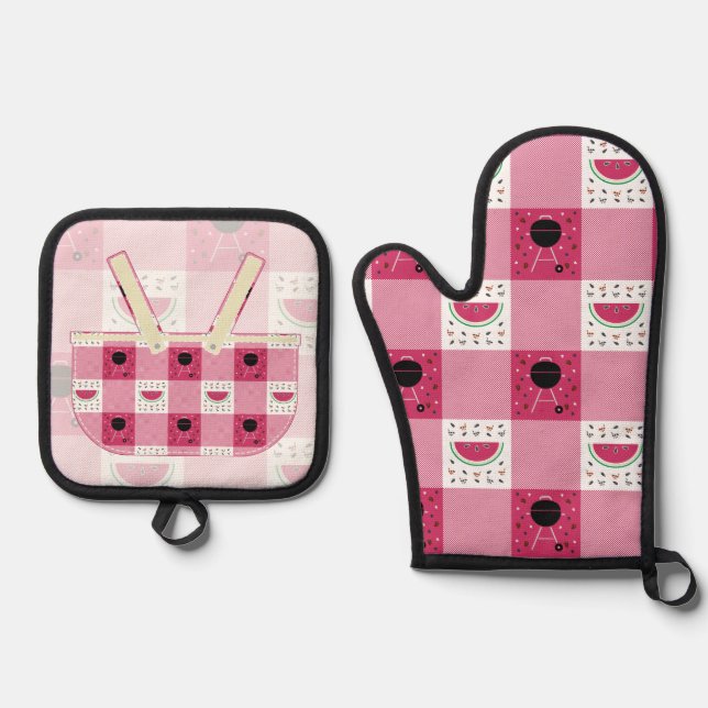 Summer Picnic Ofenhandschuh & Topflappen-Set (Vorderseite)