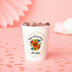 Summer Picnic Party Geometric Floral Pappbecher