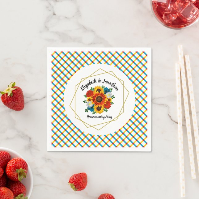 Summer Picnic Party Geometric Floral Serviette (Beispiel)