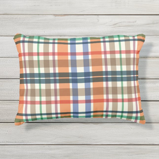 Summer Picnic Plaid Kissen Für Draußen (Vorderseite)